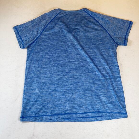 32 Degrees Cool Henley T-Shirt Woman's XL Heathered Blue Short Sleeve Wicking - Picture 8 of 9